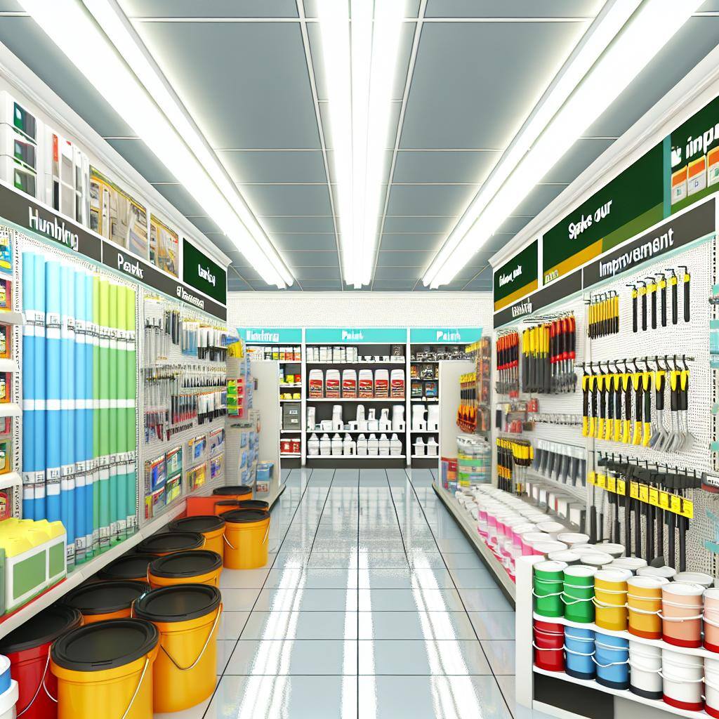 realistic photography of an diy store, no people