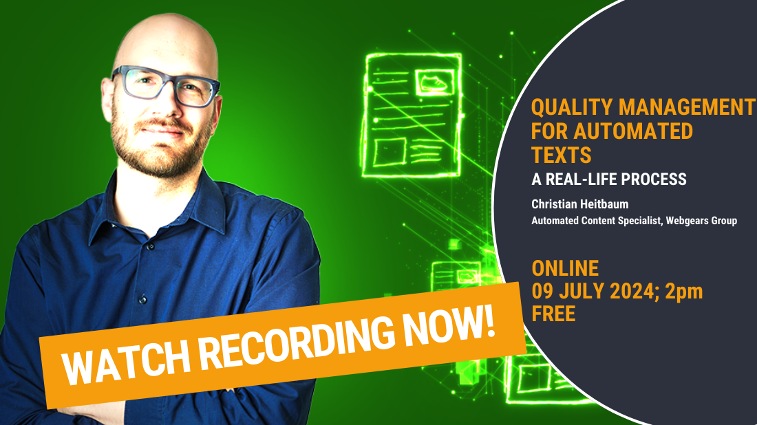 Quality management for automated texts - a real-life process!